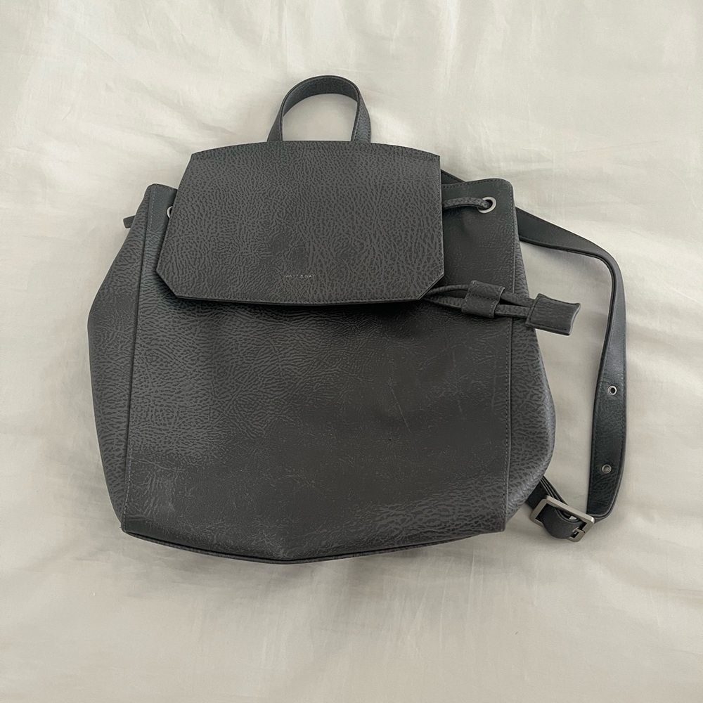 Matt & Nat gray vegan leather backpack